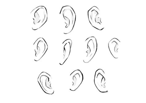 How to Draw Anime Ears, a Simple Three-Step Guide – GVAAT'S WORKSHOP How To Draw Folds, Ear Drawings, Draw Folds, Drawing Ears, Ears Drawing, Ear Drawing, Anime Ears, Anime Nose, Ear Anatomy