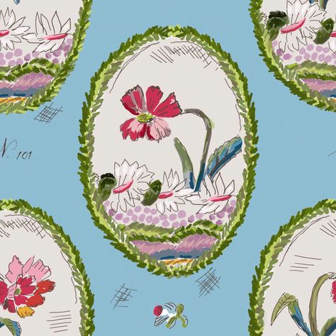 Dana Gibson Prints and Wallpaper | Dana Gibson Lotus Wallpaper, Palette Wall, Dana Gibson, 2024 Home Decor, Botanical Home Decor, Botanical Home, Floral Fabrics, Pattern Design Inspiration, Tulip Design