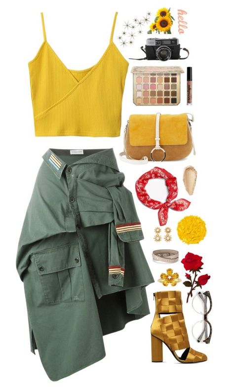 "Untitled #390" by savkcollins ❤ liked on Polyvore featuring Marco de Vincenzo, Faith Connexion, Halston Heritage, David Tutera, Oscar de la Renta, Stella & Dot, Illamasqua, NYX and Global Views Military Skirts, Deconstruction Fashion, Skirts Green, Cotton Skirts, Tie Skirt, Faith Connexion, Crop Top And Shorts, Asymmetrical Skirt, Japan Fashion