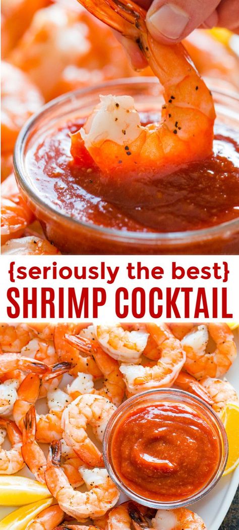 Homemade Shrimp Cocktail is impressive and easy with the best oven-baked shrimp and zesty shrimp cocktail sauce. Way better than a store-bought shrimp ring! #shrimpcocktail #shrimpcocktailrecipe #shrimpcocktailsauce #cocktailsauce #homemadecocktailsauce #condiments #dip #shrimp #appetizer #shrimpappetizer Homemade Shrimp Cocktail, Oven Baked Shrimp, Shrimp Ring, Shrimp Cocktail Recipe, Shrimp Cocktail Sauce, Homemade Cocktail Sauce, Cocktail Sauce Recipe, Sauce Video, Shrimp Appetizer