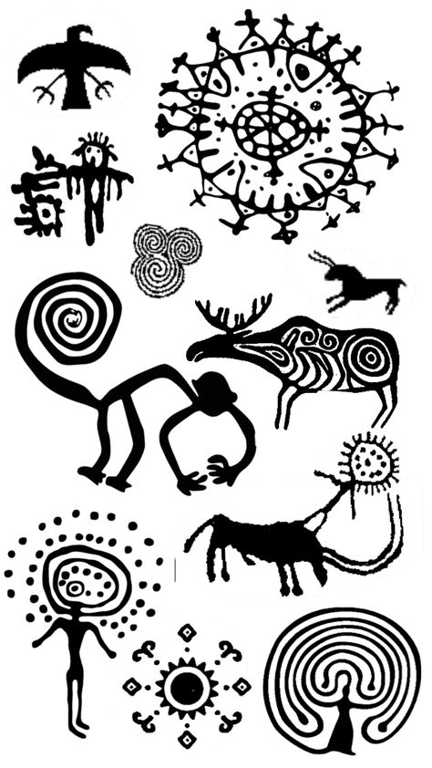 Doodles In Sketchbook, Petroglyphs Tattoo, 6cm Tattoo Ideas, Doodles On Skin, Funky Tattoos, Prehistoric Art, Native American Design, Simplistic Tattoos, Pretty Tattoos