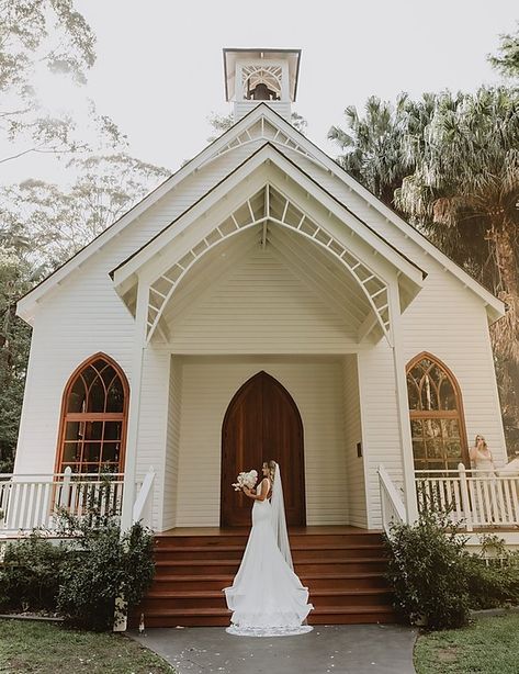 White Wedding Chapel, Fairy Tail Wedding, White Chapel, Wedding Chapel, Future Wedding Plans, Nsw Australia, Coast Wedding, Wedding Mood Board, Chapel Wedding