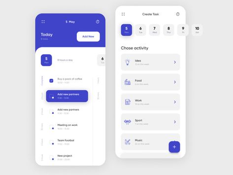 Task app by Vadim Marchenko | Dribbble | Dribbble To Do List Web Design, To Do App Design, To Do List App Android, Todo App Ui Design, List Ui Design, Drop Down List Ui Design, To Do List Design, To Do List App, Todo List App