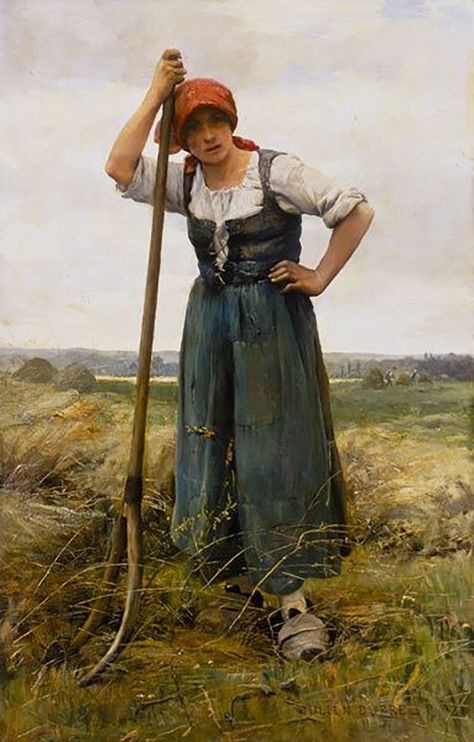 Fine Art by Julien Dupré, French Artist, 1851 - 1910 Victorian Peasant, Peasant Clothing, Medieval Peasant, Giclee Painting, European Art, High Quality Art Prints, Posters Art Prints, Poster Wall Art, Oil On Canvas