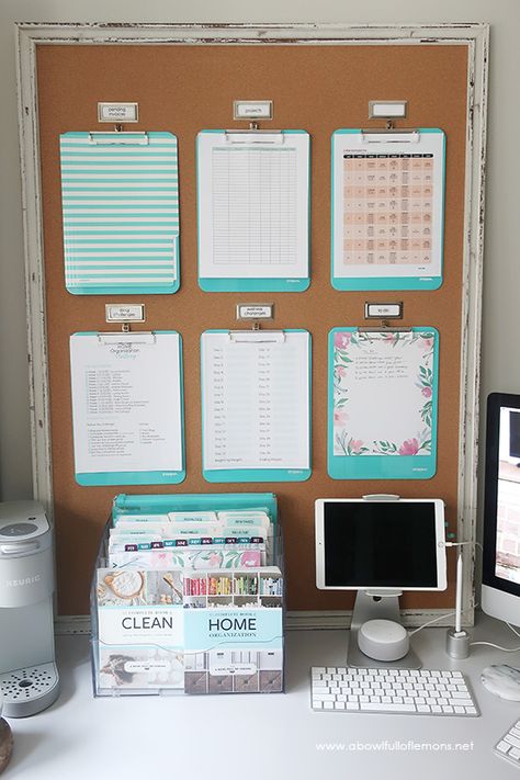 2020 Home Organization Challenge: Week 2 Office | A Bowl Full of Lemons Home Office On A Budget, Setting Up A Home Office, Office On A Budget, Small Office Organization, Work Office Ideas, Organization Challenge, Diy Office Organization, A Bowl Full Of Lemons, Bowl Full Of Lemons