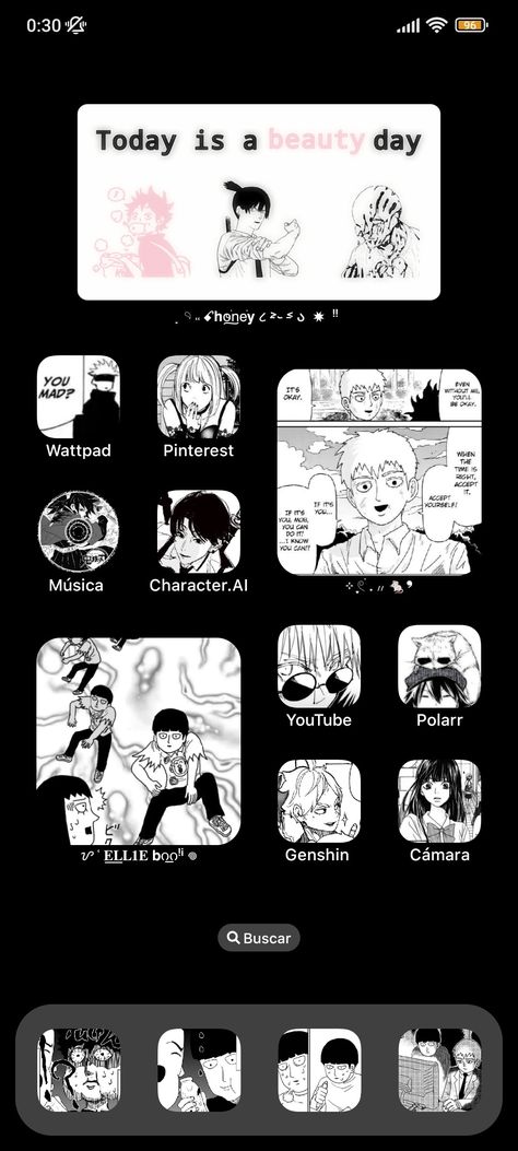 App: iOS launcher #homescreen #layout #manga #dark #anime Manga Dark, App Ios, Homescreen Layout, Home Screen, Dark Anime, Ios, Wattpad, Layout, Screen