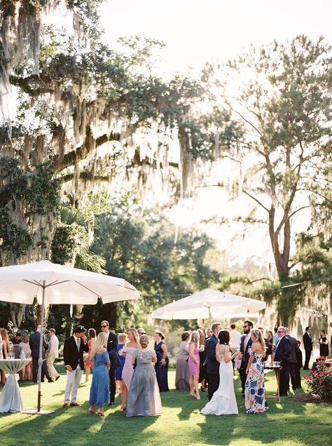 Pretty In The Pines, Cocktail Hour Decor, Charleston Sc Wedding, Cocktail Hour Wedding, Umbrella Wedding, The Pines, Garden Party Wedding, Wedding Attire Guest, Brunch Wedding