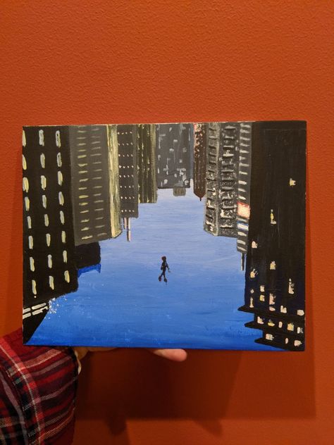 Miles Morales Painting Canvas, Cool Paintings For Guys, Painting Ideas Men, Leap Of Faith Spiderman, Art For Men, Canvas Painting Horizontal, Painting Ideas For Men, Painting Ideas For Guys, Marvel Painting Ideas On Canvas