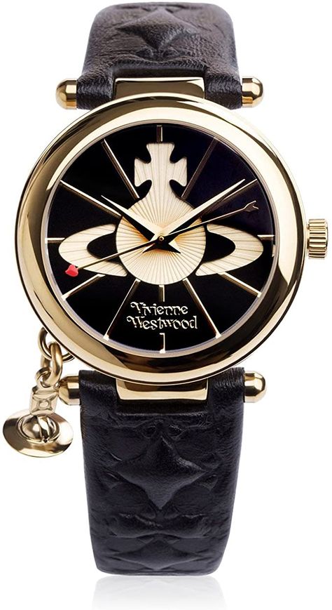 Vivienne Westwood Watch, Black Leather Watch, Mens Watches Black, Black Watch, Leather Band, Vivienne Westwood, Luxury Watches, Quartz Watch, Accessories Watches