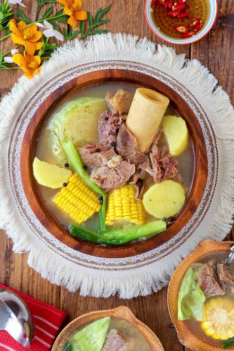 Bulalo - Foxy Folksy Bulalo Soup, Beef Shank Soup, Filipino Soup Recipes, Beef Shanks, Foxy Folksy, Meat Preparation, Small Cabbage, Beef Shank, Tender Meat