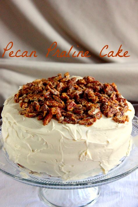 Pecan Praline Cake, Cake Brown, Praline Cake, Vanilla Cream Cheese, Vanilla Cream Cheese Frosting, Pecan Praline, Cake Platter, Pecan Pralines, Pecan Cake