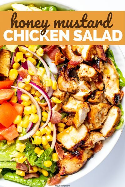 Honey Mustard Chicken Salad, Mustard Chicken Salad, Chicken Salad With Avocado, Bacon Goat Cheese, Super Salads, Salad With Avocado, Fresh Salad Recipes, Savory Salads, Honey Mustard Chicken