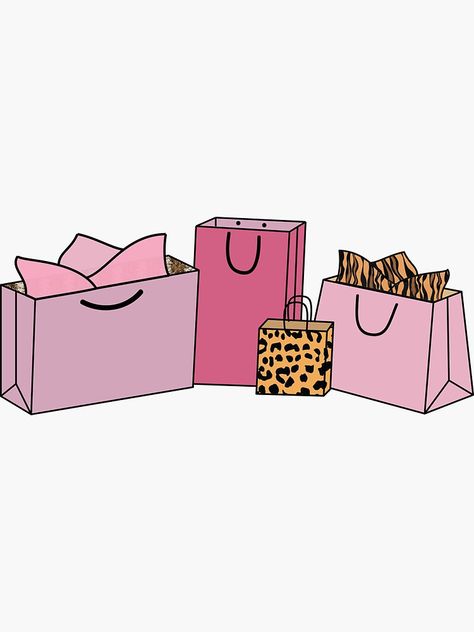 "Print Shopping Bags" Sticker by brookesamole | Redbubble Cute Logo For Online Shop, Shopping Cover Photo, Online Shopping Pictures, Shopping Bags Drawing, Shopping Link Graphic, Shop Now Logo, Shopping Bag Drawing, Shopping Bag Illustration, Shopping Logo Design