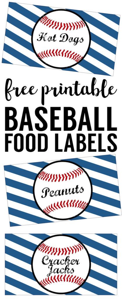 Baseball Food Labels Free Printable. Easy DIY Baseball decorations for a baseball birthday party, baseball baby shower, world series party, or team party. Baseball Decorations, Baseball Food, Sports Classroom, Baseball Theme Birthday, Sports Theme Classroom, Baseball Theme Party, Baseball Decor, Baseball Birthday Party, Team Party