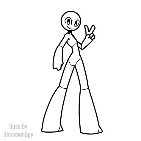 Unknown Spy Body Base, Base Template Drawing, Christmas Bases Drawing, Unkown Spy Base, Character Standing Pose Reference, Unknownspy Base, Body Bases Drawings, Easy Body Base, One Person Drawing Base