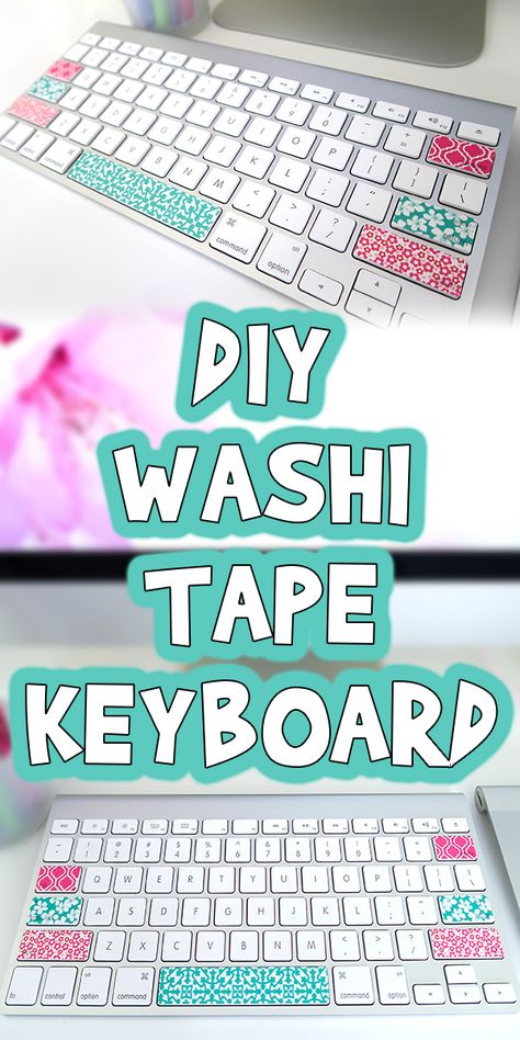 Let's learn how to make this super cute DIY Washi Tape Keyboard for back to school! This is a fun project and is completely safe for your keyboard! Washi Tape Keyboard, Diy Pen Stand, Stationary Diy, Printable Valentines Coloring Pages, Diy Keyboard, Diy Washi Tape, School Kids Activities, Cool Stationary, Diy Pen