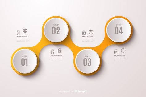 Discover thousands of free-copyright vectors on Freepik Yellow Infographic, Neomorphism Design, Infographic Steps, Infographic Business, Ui Design Trends, Step Design, Infographic Design Layout, Vector Infographic, Infographic Design Template