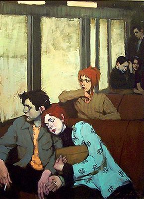 Obsesión del mes: La pintura de Malcom T. Liepke Malcolm T Liepke, Malcolm Liepke, People Sitting, Art Center, Figurative Art, Figure Painting, Contemporary Paintings, Contemporary Artists, Painting Inspiration