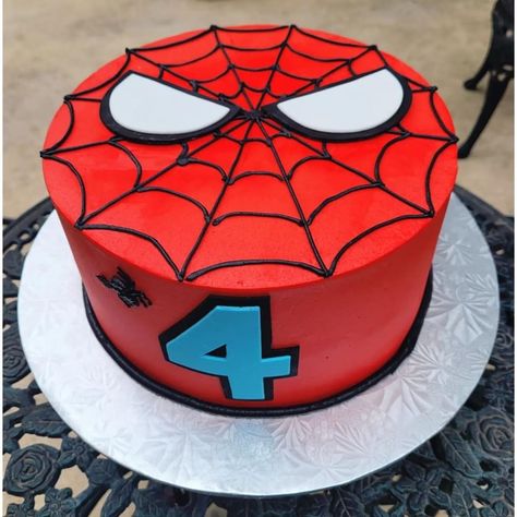 Spider Man Cake Simple, Spider Man 3rd Birthday Party Cake, Number 5 Spiderman Cake, Round Spiderman Cake, Cake Designs Spiderman, Spider Man Smash Cake, Small Spider Man Cake, Diy Spiderman Birthday Cake, 5th Birthday Ideas For Boys Cake