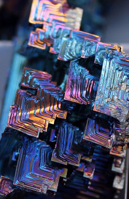 Bismuth Iridescence | by cobalt123 Facebook Background, Bismuth Crystal, Crystal Castle, Geology Rocks, Beautiful Stones, Pretty Rocks, Cool Rocks, Beautiful Rocks, Mineral Stone