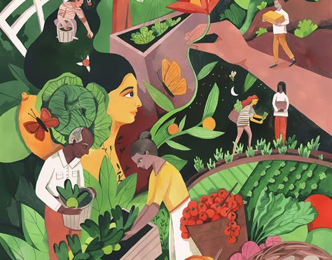 Farm Murals Ideas, Sustainable Illustration Design, Sustainable Living Illustration, Graphic Design Sustainability, Sustainability Artwork, Sustainability Illustration Graphics, Sustainable Logo Design, Sustainability Illustration, Sustainability Poster