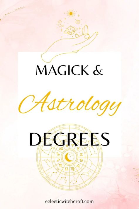 Dive into the mystical world of astrological degrees and unlock the hidden potential in your natal chart. Explore the significance of degrees in astrology and discover practical tips to infuse magick into your love, money, career, and spiritual pursuits using astrological degrees. #astrologicaldegrees #magick #destiny Degrees In Astrology, Astrology Degrees, Natal Chart Astrology, Eclectic Witchcraft, Astrology Meaning, Aries And Pisces, Aries And Gemini, Hidden Potential, Life Path Number