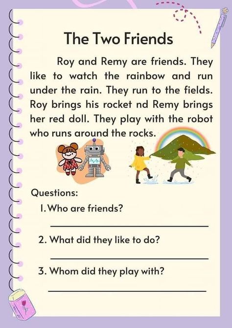 Reading Comprehension 🌿🌿🌹🌿🌹🌿🌹... - Teacher Febe IM's Year 1 Comprehension Worksheets, English Reading For Grade 2 Student, Short Passage For Grade 1, Reading Stories For Grade 2 Student, Short Stories For Grade 3 Reading Comprehension, Story Reading For Grade 3, English Worksheets For Grade 2 Student, Short Stories For Grade 3, Short Story For Grade 1