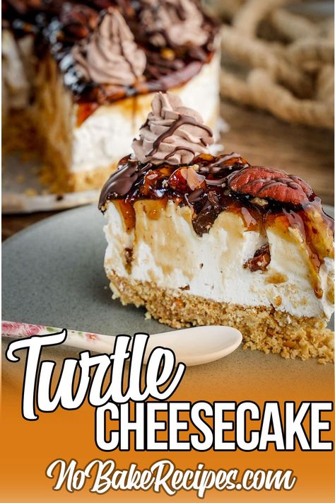 Ice Cream Ball Recipe, No Bake Oreo Pie, Turtle Cheesecake Recipes, Oreo Pie, Turtle Cheesecake, Easy No Bake Cheesecake, Velvet Cheesecake, No Bake Recipes, Red Velvet Cheesecake