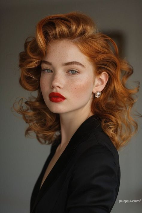 Woman Costume, Mob Wife, Woman Portrait, Retro Hairstyles, Ginger Hair, 인물 사진, Vintage Hairstyles, Elie Saab, Beautiful Woman