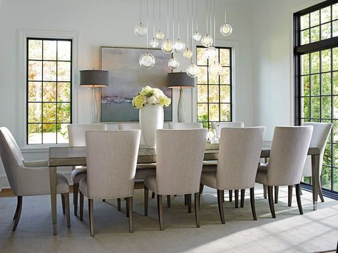 Introducing Ariana: A High-Fashion Take on Modern Luxe Living Lexington Furniture, Lexington Home, 7 Piece Dining Set, Inspire Me Home Decor, Plywood Furniture, Dining Room Set, Upholstered Side Chair, World Of Interiors, Upholstered Arm Chair