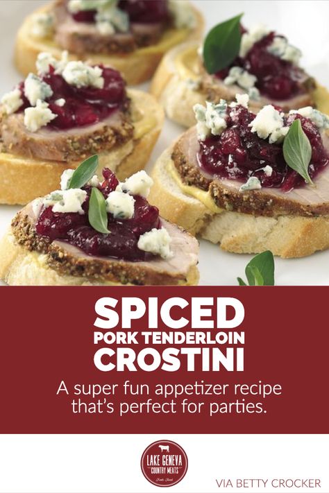 Pork Tenderloin Crostini, Pork Loin Crostini, Pork Loin Appetizers, Pork Tenderloin Appetizer, Tenderloin Appetizer, Pork Tenerloin, Tenderloin Crostini, Wine Appetizers, Toasted Crostini