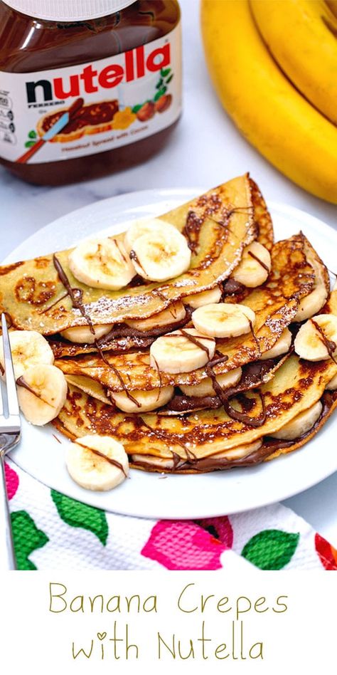 Crepes Toppings, Crepe Flavors, Crepe Topping Ideas, Crepes With Nutella, Banana Nutella Crepes, Lazy Food, Nutella And Banana, Crepes Nutella, Fun Pancakes