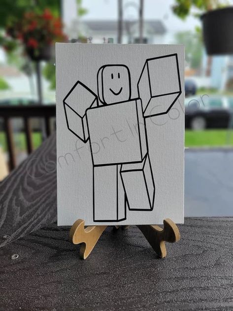 Ready to paint Roblox canvas. Paint Party, Party Favor, Roblox Gift Diy Paint Canvas, Canvas Paint Party, Kids Paint Party, Pre Drawn Canvas, Kids Painting Party, Roblox Party, Character Images, Paint Canvas, Paint Diy