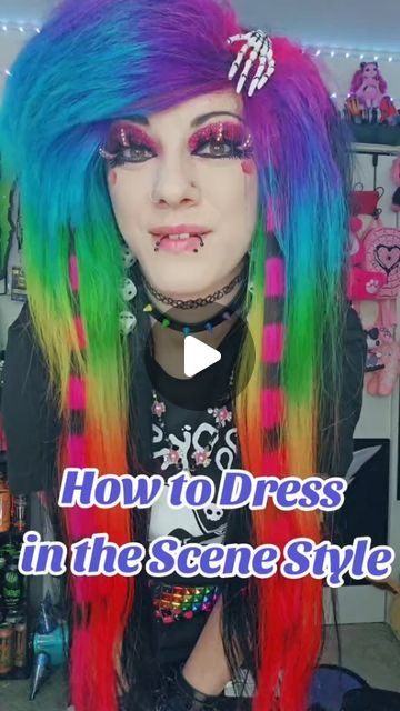 Curly Scene Hair Naturally, Scene Kid Haircut, How To Style Scene Hair, How To Be Scene Kid, Cute Scene Outfits, How To Cut Scene Hair, Easy Scene Outfits, Scene Outfits Ideas, How To Be Scene