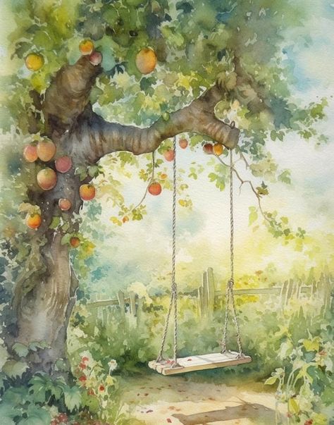 Watercolor summer vintage drawing of a s... | Premium Photo #Freepik #photo #watercolor-background #watercolor #watercolor-nature #orange-watercolor Natural Drawing Watercolor, Spring Artwork Illustrations, Cute Vintage Photos, Nature Backgrounds Drawings, Garden Art Watercolor, Nature Cute Drawings, Watercolor Vintage Art, Watercolor Paintings Detailed, Garden Painting Watercolor