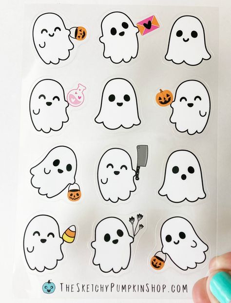 👻 Spooky and fun stickers for your water bottle, laptop, or car! #ghoststickers #spookystickers . #Doodles_Ghost #Ghost_Art_Cute #Cute_Ghost_Stickers #Cute_Ghost_Drawings Doodles Ghost, Emote Reference, Cute Ghost Drawings, Cute Ghost Stickers, Cute Ghost Art, Ghost Character, Color Stickers, Ghost Drawing, Sheet Ghost