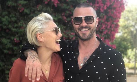 Emma Willis shared a glimpse inside her family life on Wednesday night after her husband... Treehouse Garden, Emma Willis Hair, Garden For Children, Funky Bob Hairstyles, Funky Bob, 2023 Pixie, Matt Willis, Emma Willis, Short Bobs