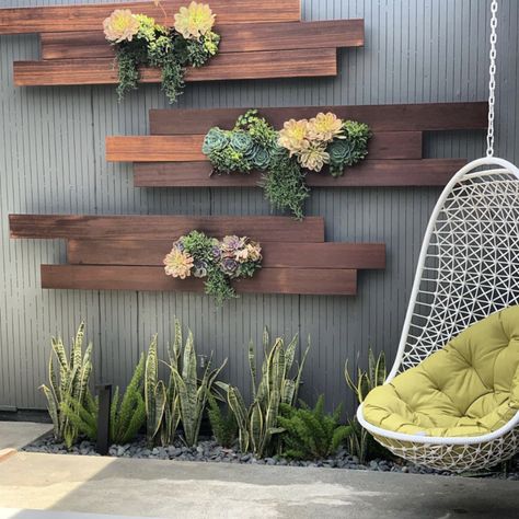 Check out our entire round-up of our favorite Instagram accounts for landscaping inspiration! | Landscape Design by  Mike Pyle Succulent Wall Garden, Garden Wall Designs, Landscaping Software, نباتات منزلية, Vertical Garden Wall, Landscaping Inspiration, Pergola Design, Walled Garden, Succulent Wall