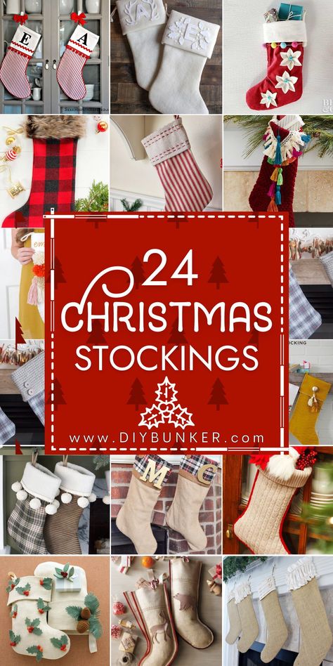 Christmas is a time for family. So why not make this year one of the best by getting together and making some fun DIY stocking ideas with your loved ones? Here are 24 creative ways you can decorate those stockings without breaking too much of a sweat. We hope they will be as inspiring as we found them! Enjoy! :-) Decorate Christmas Stockings Ideas, How To Decorate Stockings For Christmas, Christmas Stocking Decorating Ideas, Stocking Decorating Ideas, Stocking Decorating, Diy Christmas Stocking Pattern, Christmas Sticking, Stocking Diy, Christmas Stocking Pattern Free