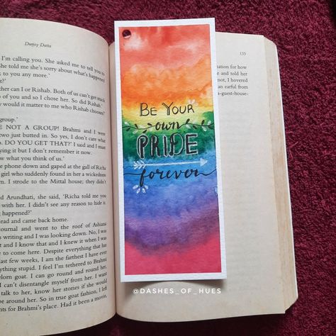 Bookmark based on Pride month theme Pride Bookmarks, Durjoy Datta, Bookmark Ideas, Creative Bookmarks, Pride Month, I Don't Care, Art Stuff, Choose Me, Watercolour Painting