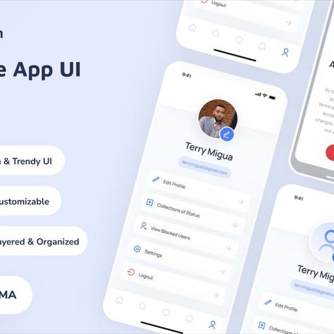 Trion - Profile App UI Profile App Ui, Ui Ux Design Website, Ux Design Website, Dashboard Design Template, Profile Ui, Profile App, Ad App, Mobile Application Design, Mobile App Design Inspiration