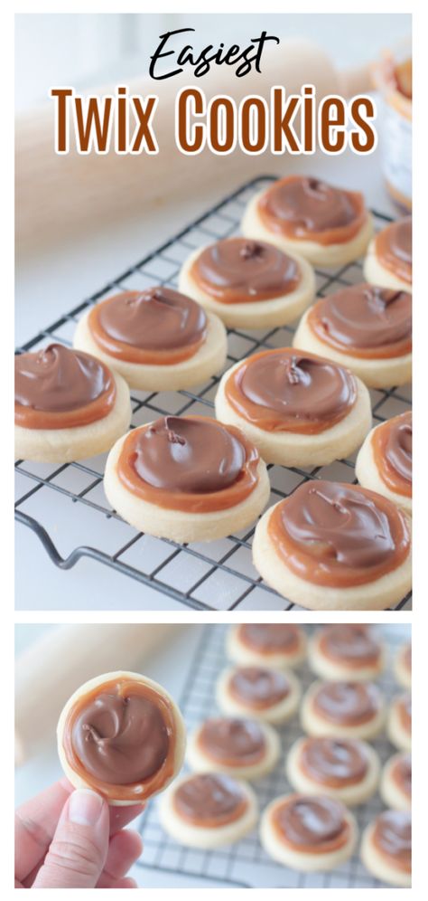 Twix Recipe, Cookies Recipe Video, Cookie Recipe Video, Chocolate Shortbread Cookies, Cookie Base, Cookie Toppings, Caramel Dip, Twix Cookies, Buttery Shortbread Cookies