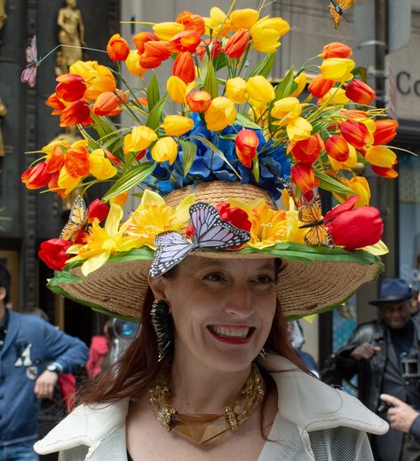 The New York Easter parade and Bonnet festival – in pictures Easter Bonnet Ideas For Adults, Spring Bonnet Hat Ideas, Adjustable Brimmed Bonnet For Spring, New York Easter Bonnet Parade, Easter Bonnet Parade, Easter Bonnet Competition, Easter Hat Parade, Easter Bonnets, Hat Decor