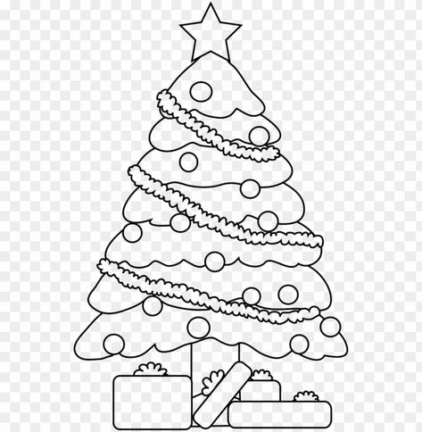 Aesthetic Christmas Tree Drawing, Easy Drawings Christmas, Christmas Tree Line Drawing, Drawing Christmas Trees, Cute Christmas Tree Drawing, Christmas Tree Drawings, Christmas Tree Sketch, Tree Line Drawing, Sketch Christmas