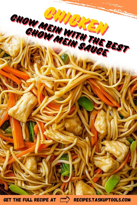 Discover the ultimate Chicken Chow Mein recipe, featuring tender chicken and crisp vegetables tossed in the best homemade chow mein sauce. Perfect for quick weeknight dinners or impressing guests with your culinary skills, this flavorful dish brings classic Asian flavors to your kitchen. Dive into a world of savory, umami-rich goodness and learn how to create the perfect stir-fry that will have everyone asking for seconds. Pin this recipe for a delicious and satisfying meal thats easy to make and bursting with flavor! Authentic Chow Mein Recipe, Chow Mein Sauce Recipe, Chinese Chow Mein Recipe, Chicken Chow Mein Recipe Easy, Easy Chow Mein Recipe, Chow Mein Sauce, Homemade Chow Mein, Chicken Chow Mein Recipe, Vegetable Chow Mein