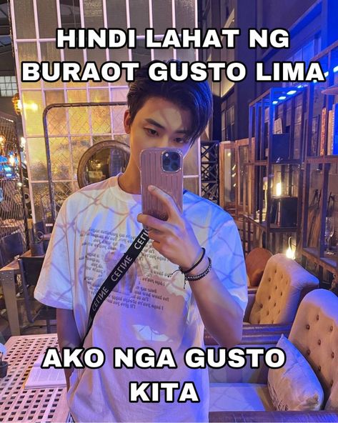 Banat For Crush, Tagalog Reaction Pics, Memes Filipino, Pick Up Line Memes, Funny Crush, Memes Pinoy, Funny Crush Memes, Memes Tagalog, For Crush