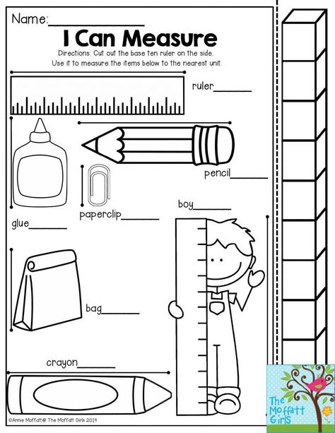 First Grade Measurement, Measurement Kindergarten, Measurement Worksheets, Measurement Activities, First Grade Worksheets, Math Measurement, 2nd Grade Math Worksheets, 2nd Grade Worksheets, Free Math Worksheets