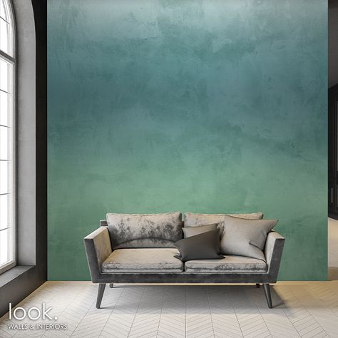 Ombre (In Various Colorways) – Look Walls & Interiors Outdoor Wall Paint, Ombre Painted Walls, Ombre Wall Art, Ombre Paint, Blue Green Paints, Look Wallpaper, Ombre Wall, Accent Wall Paint, Teal Walls