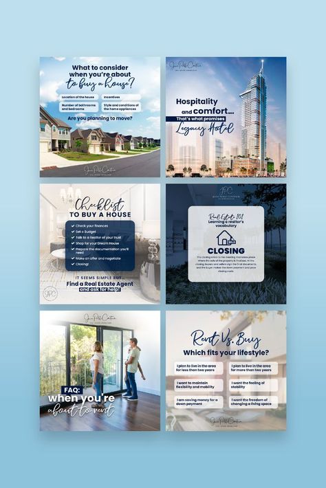 Property Design Social Media, Hotel Social Media Design, Create Canva Templates, Real Estate Post, Real Estate Banner, Instagram Puzzle Feed, Inmobiliaria Ideas, Puzzle Feed, Real Estate Marketing Design