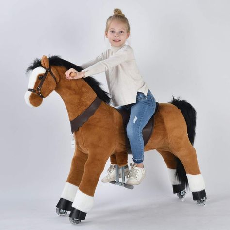 PRICES MAY VARY. Approved by US toys safety standard (ASTM F963) and European standard (EN71). Bounce up and down to gallop, ride like a real horse, no electricity, soft wheels, do not scar the floors, 2-years warranty. Advanced New Type. No Raised Saddle but Run Faster & Easier, Better Appearance. Different blankets included, DIY diverse styles. Three level stirrup for different ages. An exercise equipment for adults as well. Easy to Install——Typical Assembly Time of 5 Minutes UFREE-HORSE (Acti Mechanical Horse, Play Horse, Rocking Horse Toy, Toy Cars For Kids, Mane N Tail, Hobby Horse, Kids Ride On, Ride On Toys, Saddle Pads